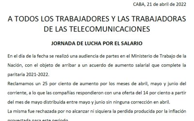 Comunicado MUS | Jornada de lucha por el salario