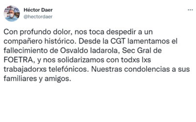 Mensaje de Héctor Daer