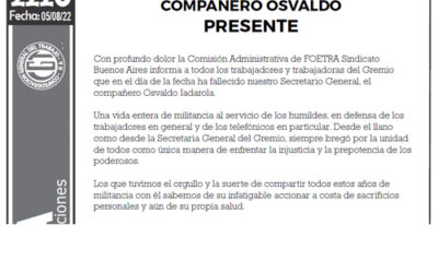 Compañero Osvaldo presente