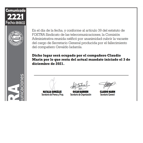 Comunicado 2221