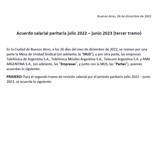 Comunicado de la MUS