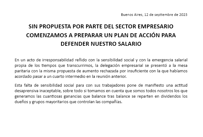 Comunicado de la MUS