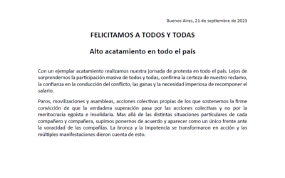 Comunicado de la MUS