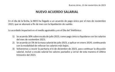Comunicado de la MUS